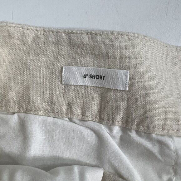 Loft Linen Blend Shorts 12 Cream Chino Neutral Casual Everyday Summer Outfit - Picture 5 of 9